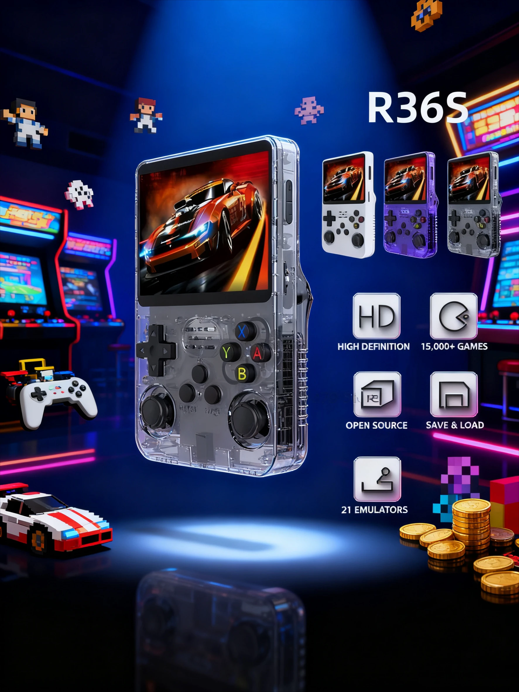 Handheld Game Console - 128G R36S Retro Handheld Video Game
