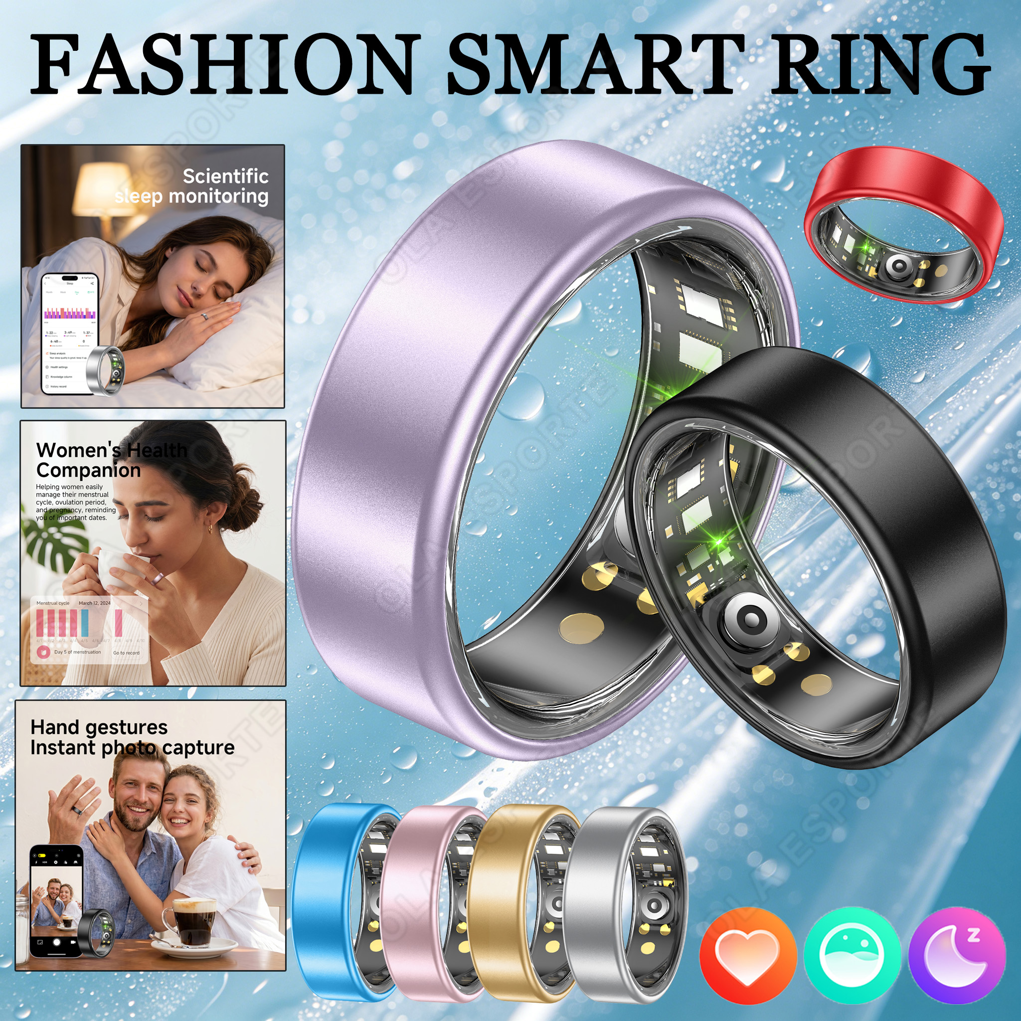 Smart Ring Health - R10 Smart Ring with Charging Case
