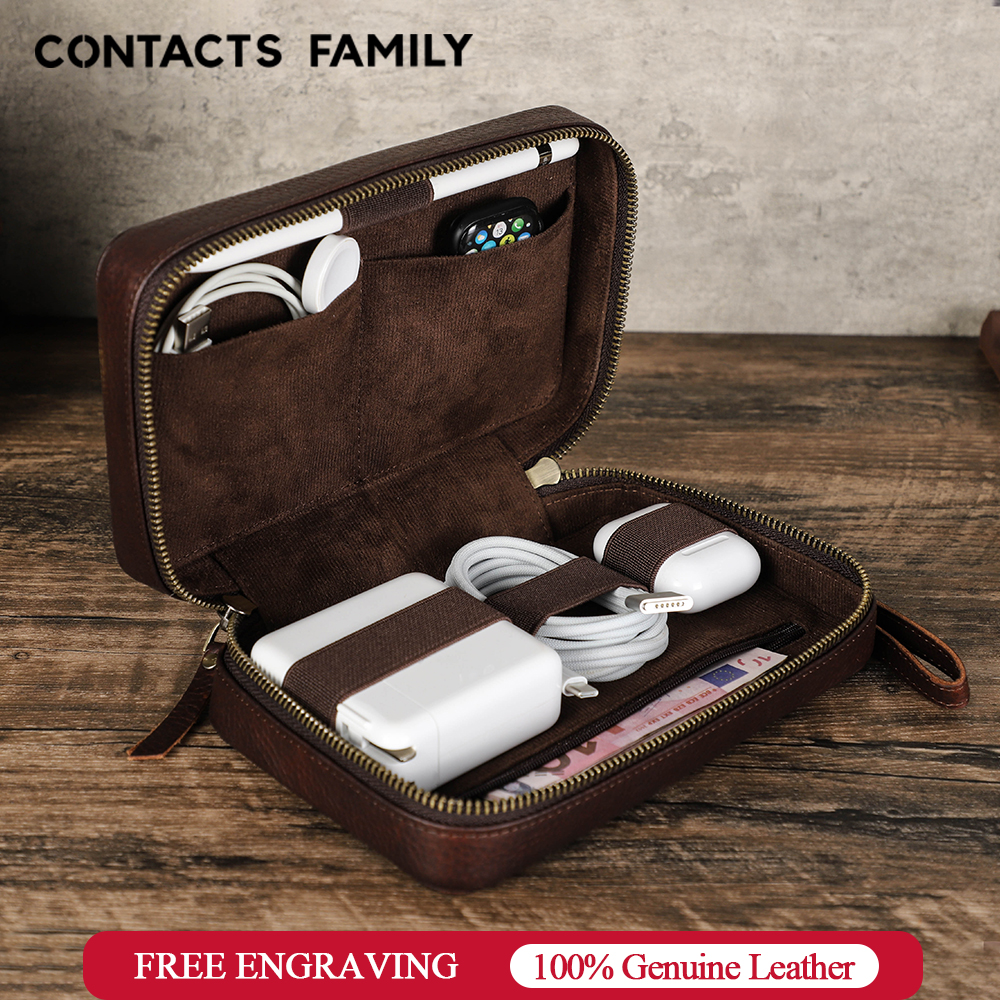 Genuine Leather Portable USB D - Electronics Gadgets Bag review and price