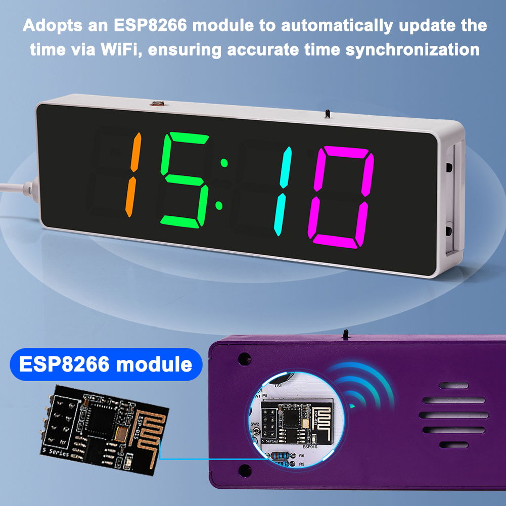 ESP8266 IoT Colorful WiFi Cloc - Diy Electronics Gadgets review and price